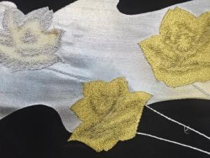 アンティーク　薔薇模様織り出し名古屋帯